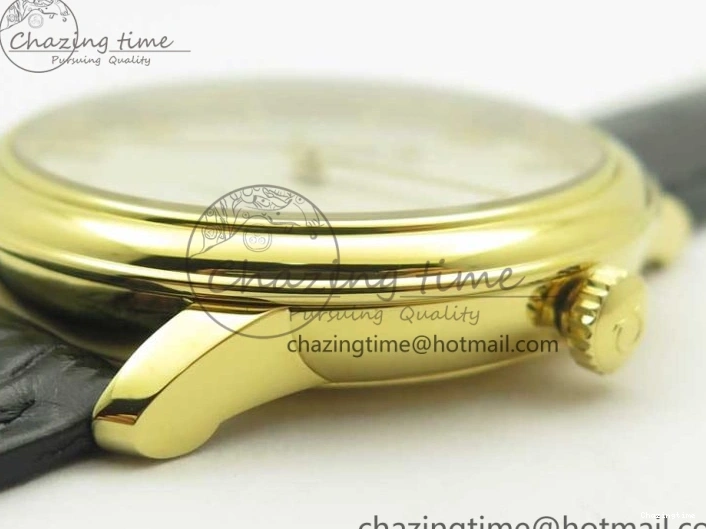 0111 De Ville YG MKF 1:1 Best Edition Silver Dial Diamonds Markers on Black Leather Strap MIYOTA 9015 V Flexible 8046